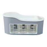 Kuber Industries Seasoning Storage Box Set With Spoon|Small Kitchen Spice Rack|Extra Storage| Grey